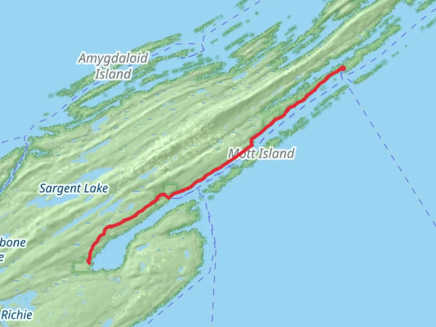 An image depicting the trail Moskey Basin Access Trail and its surrounding area.
