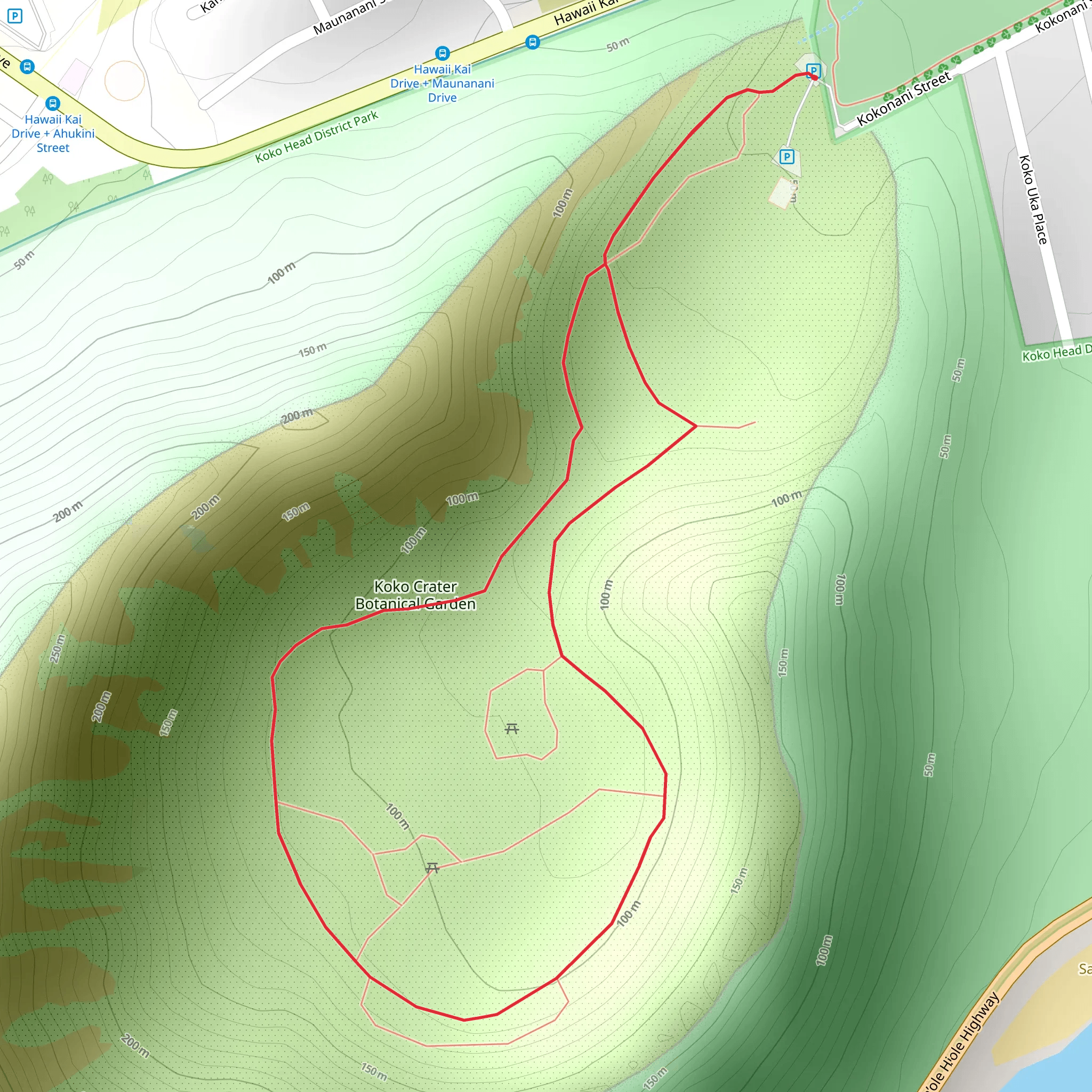 Koko Crater Lookout Loop mobile static map