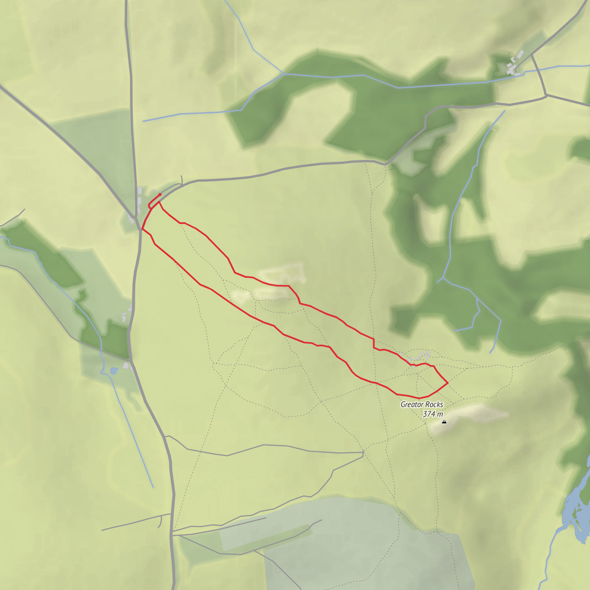 Hound Tor Loop mobile static map