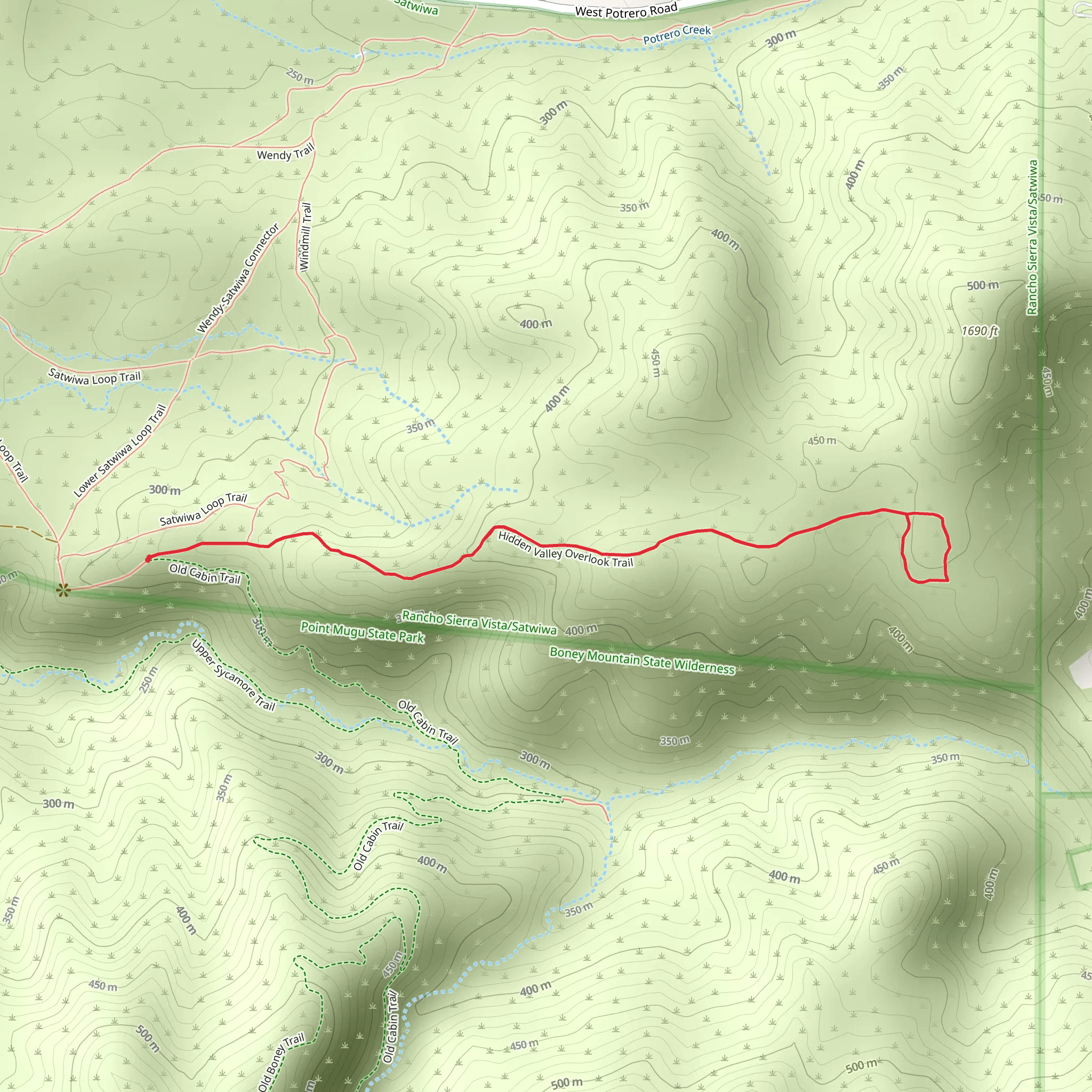 Hidden Valley Overlook Trail mobile static map
