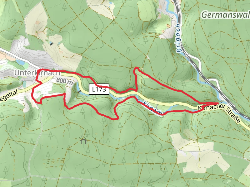 Ruine Kirnegg, Klosterfriedhof Maria Tann and River Kirnach Loop
