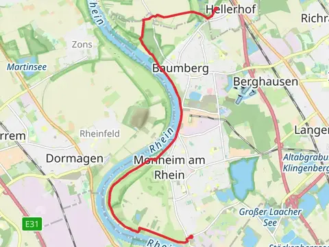 Hellerhof to Blee via Rhine