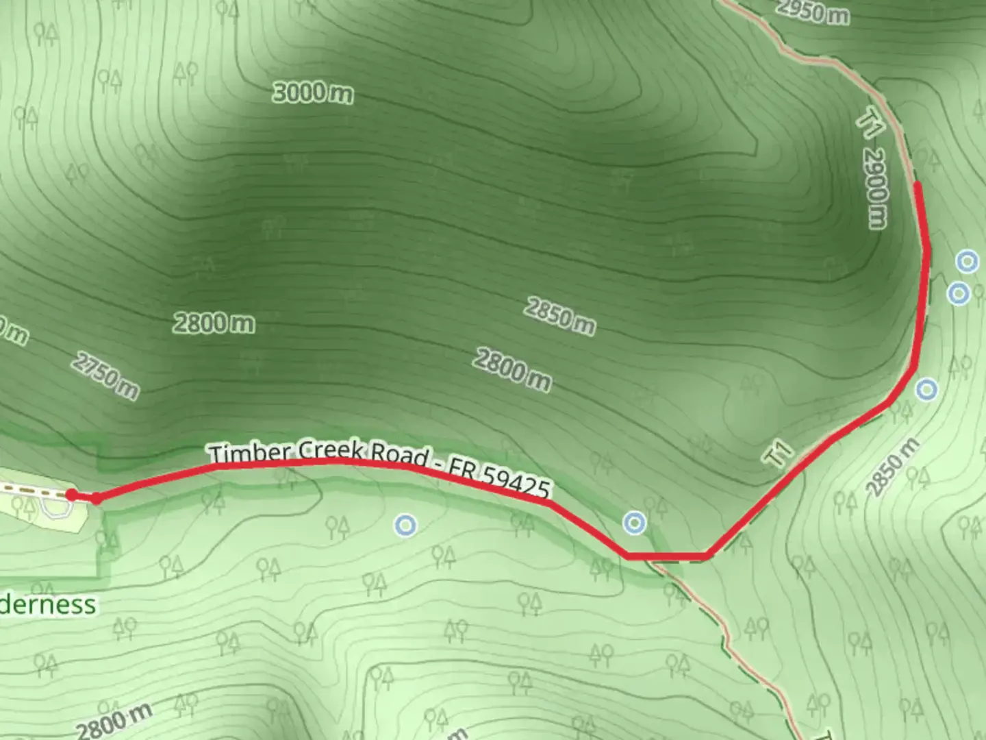 An image depicting the trail North Schell Peak Summit Route and its surrounding area.