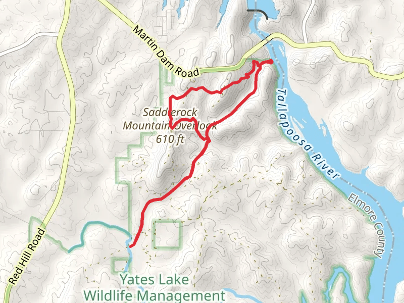 Cherokee Bluffs Railroad and Saddlerock Mountain Overlook Loop Trail