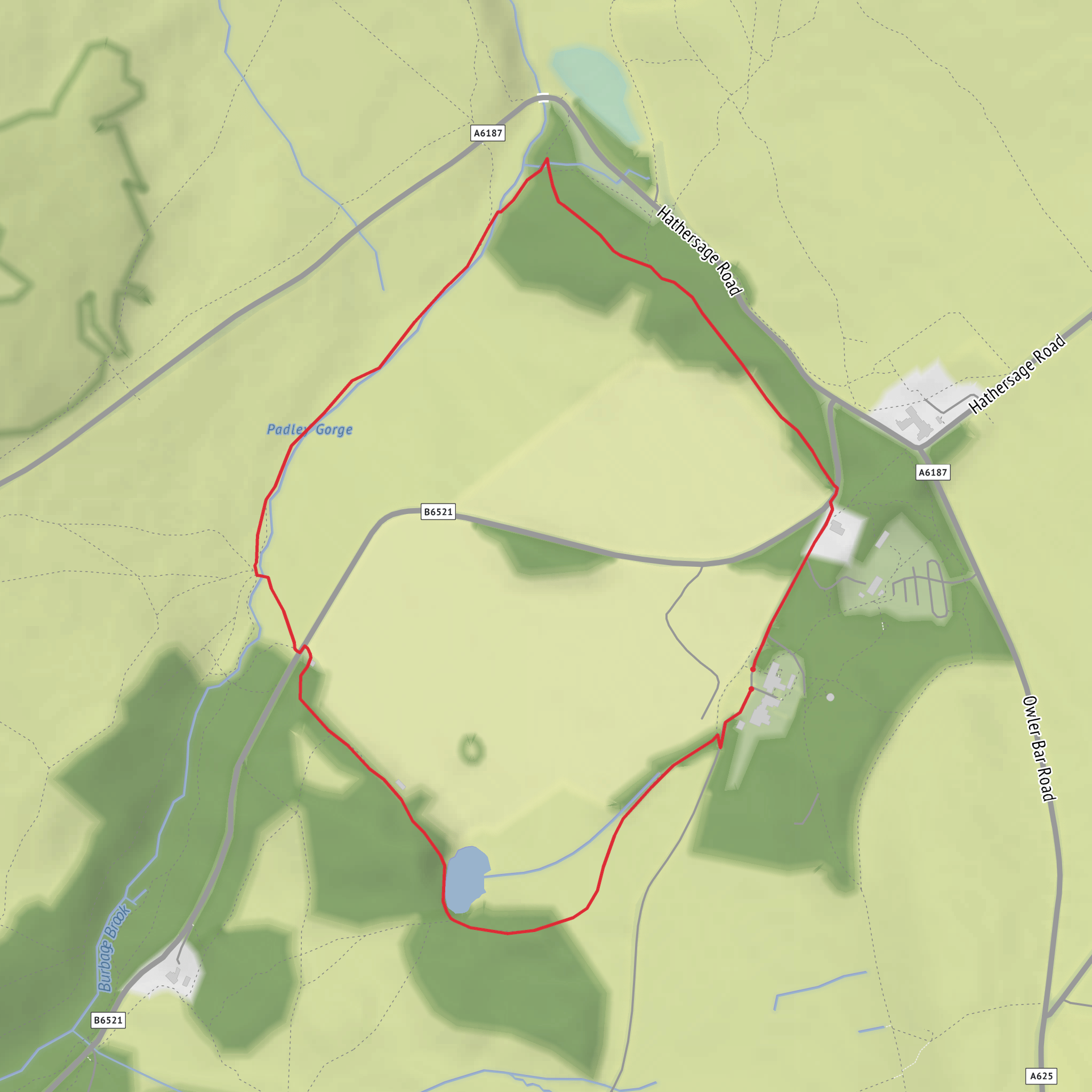 Longshaw Estate Winter Walk mobile static map