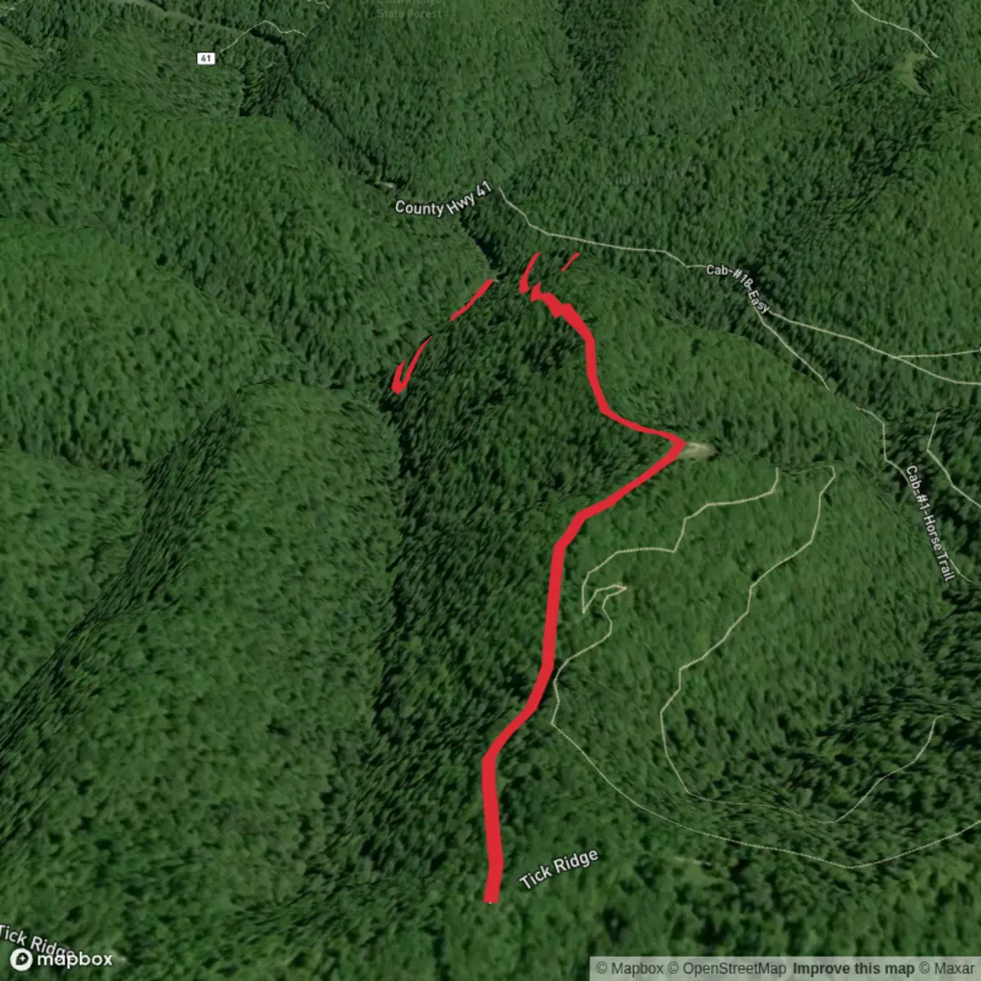 An image depicting the trail Spruce Creek Trail and its surrounding area.