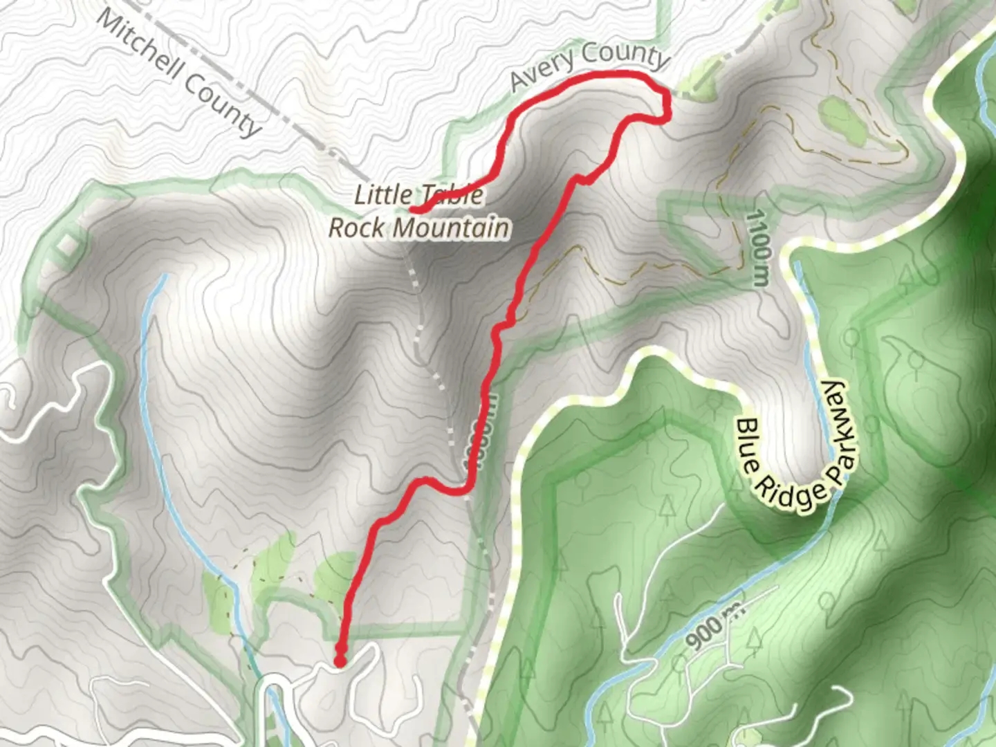An image depicting the trail Little Table Rock Mountain Trail and its surrounding area.