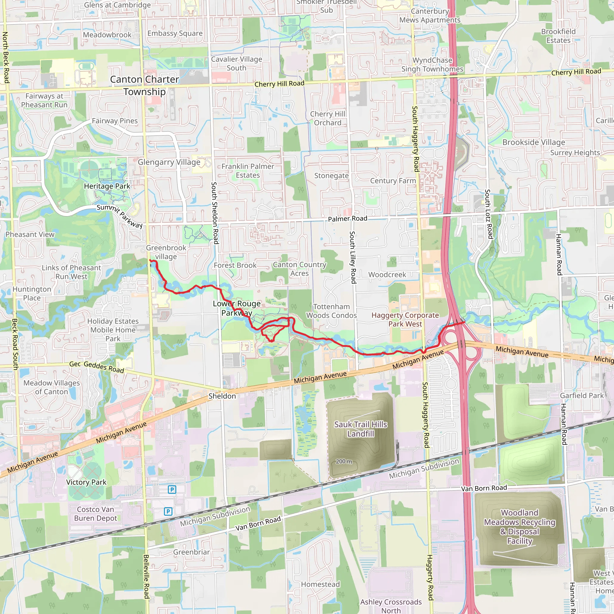 Lower Rouge Trail mobile static map