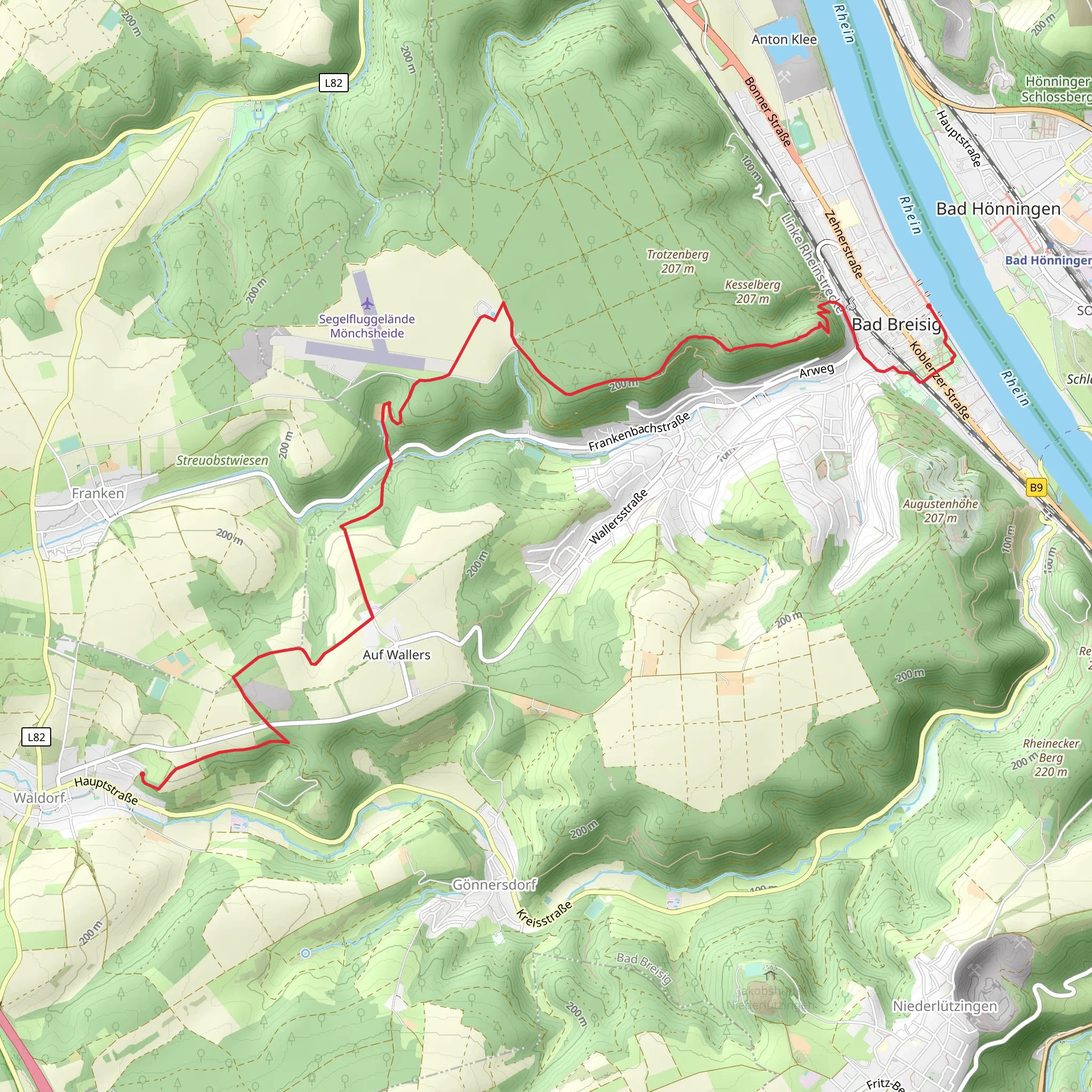 Rundweg Bad Breisig mobile static map