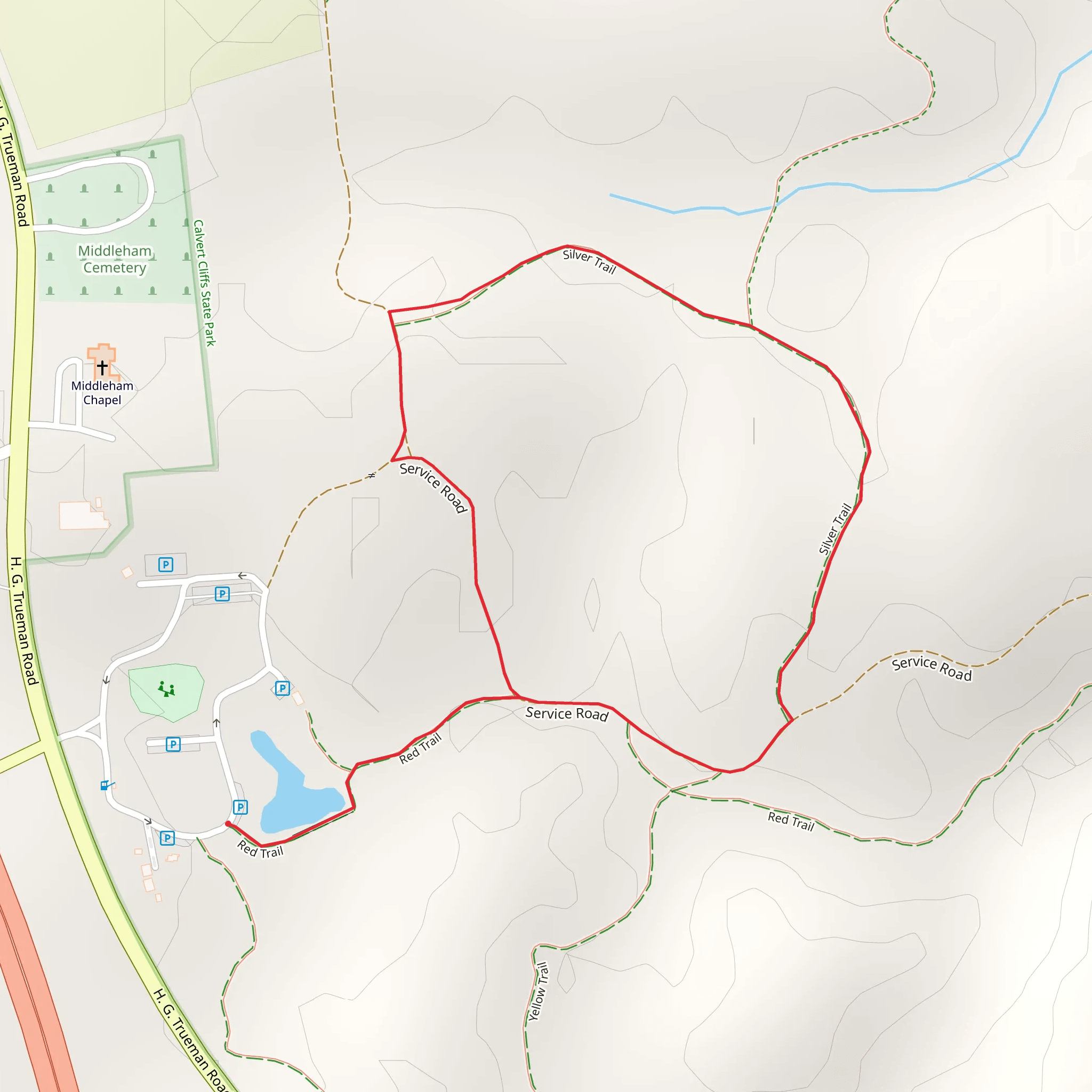Red and Silver Loop Trail mobile static map