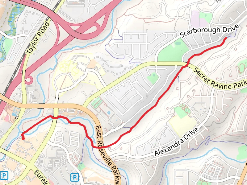 Miner's Ravine and False Ravine Trail from Eureka Road