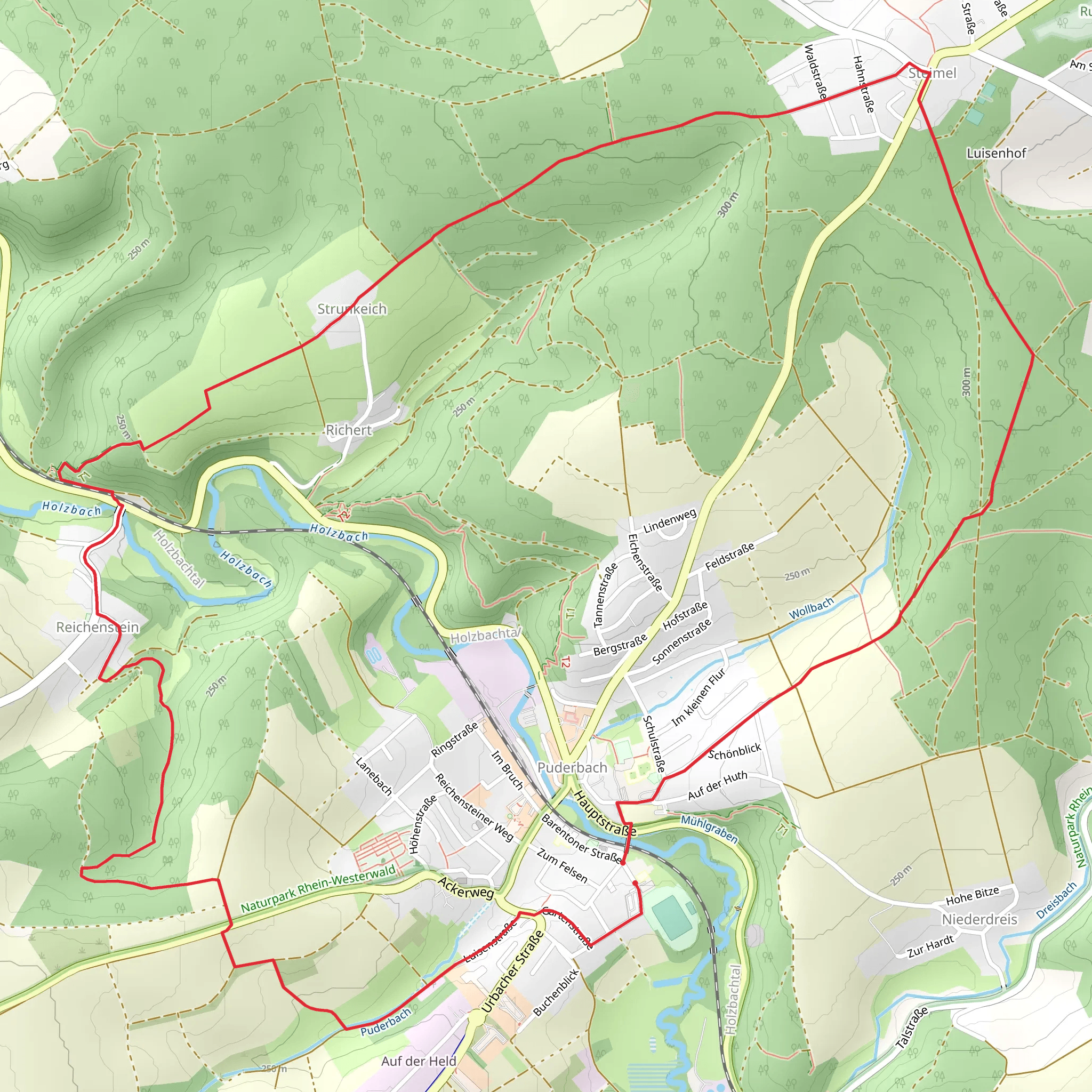 Burgweg 1 and 2 Loop mobile static map