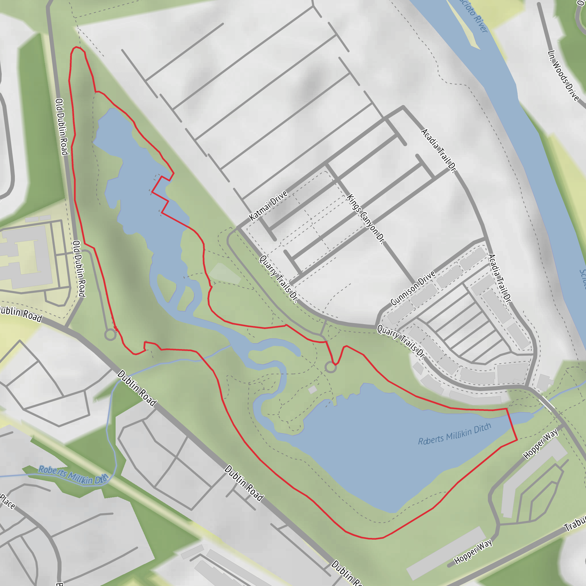 Millikin Falls and Roberts Millikin Ditch Loop mobile static map
