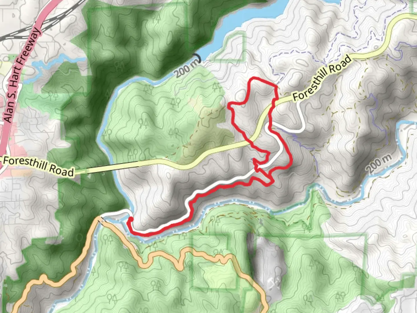 An image depicting the trail Confluence and Culvert Loop Trail and its surrounding area.