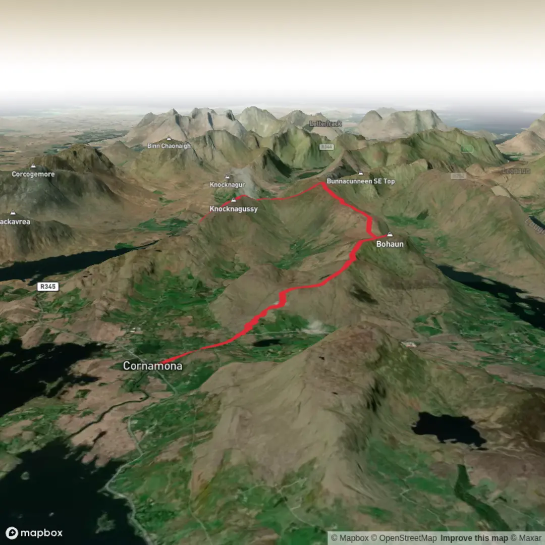 An image depicting the trail Lugnabrick_Cornamona_Maum_1 and its surrounding area.