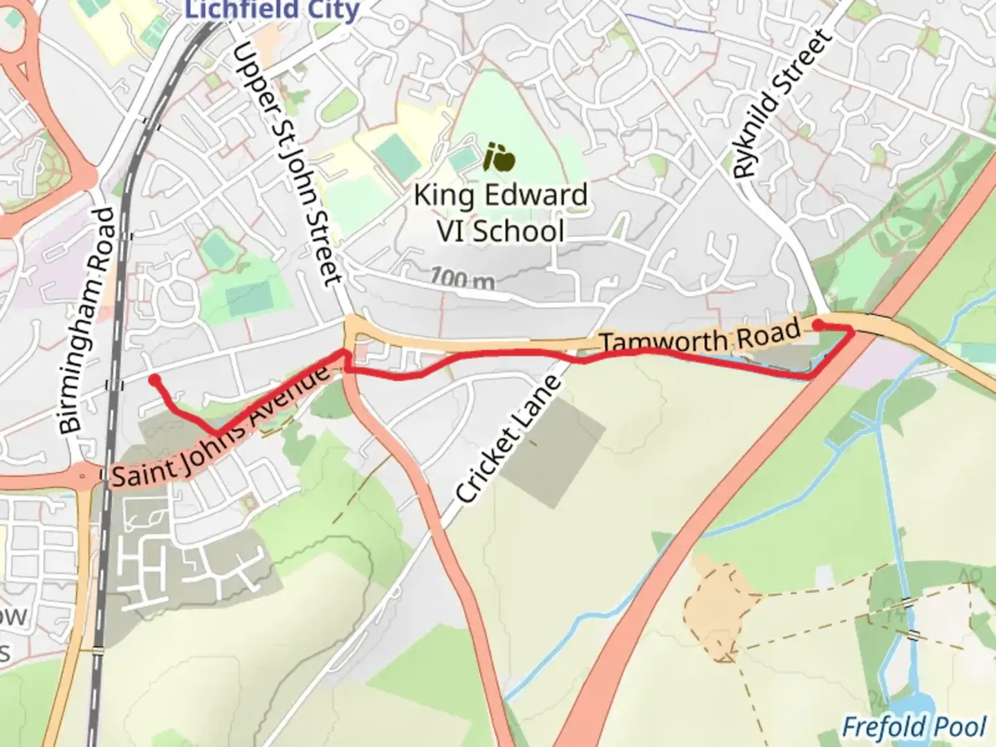 An image depicting the trail Lichfield Canal Walk and its surrounding area.