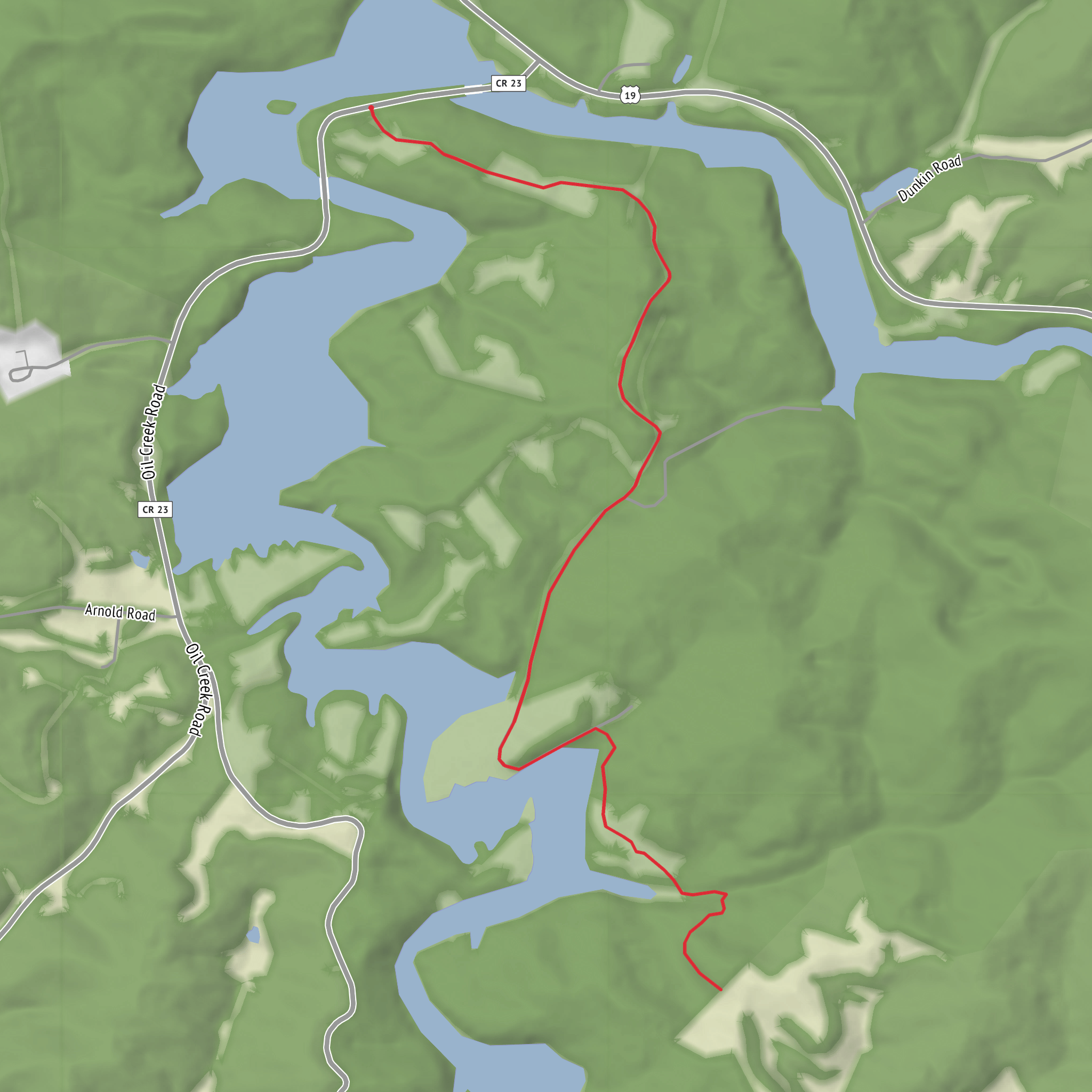 Arnold Road Trail mobile static map