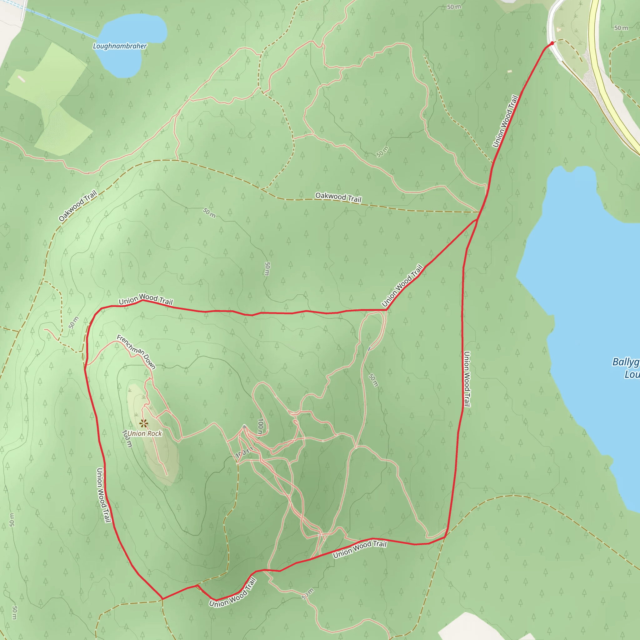 Union Rock Trail mobile static map