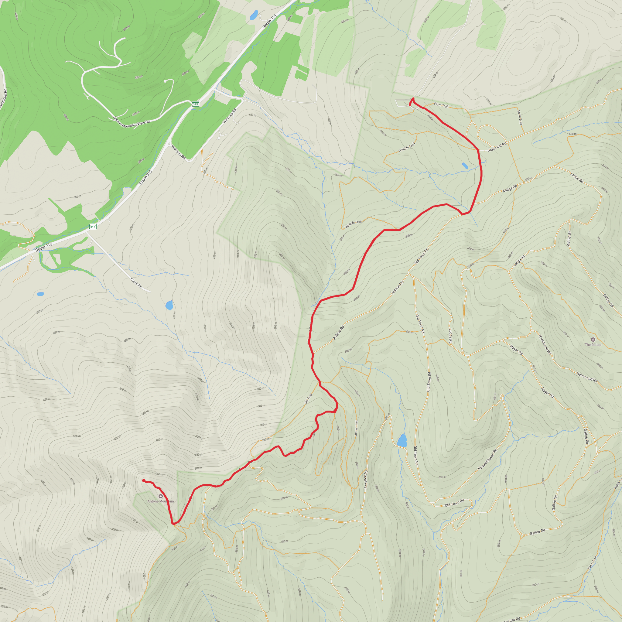 Antone Mountain via McCormick Trail mobile static map