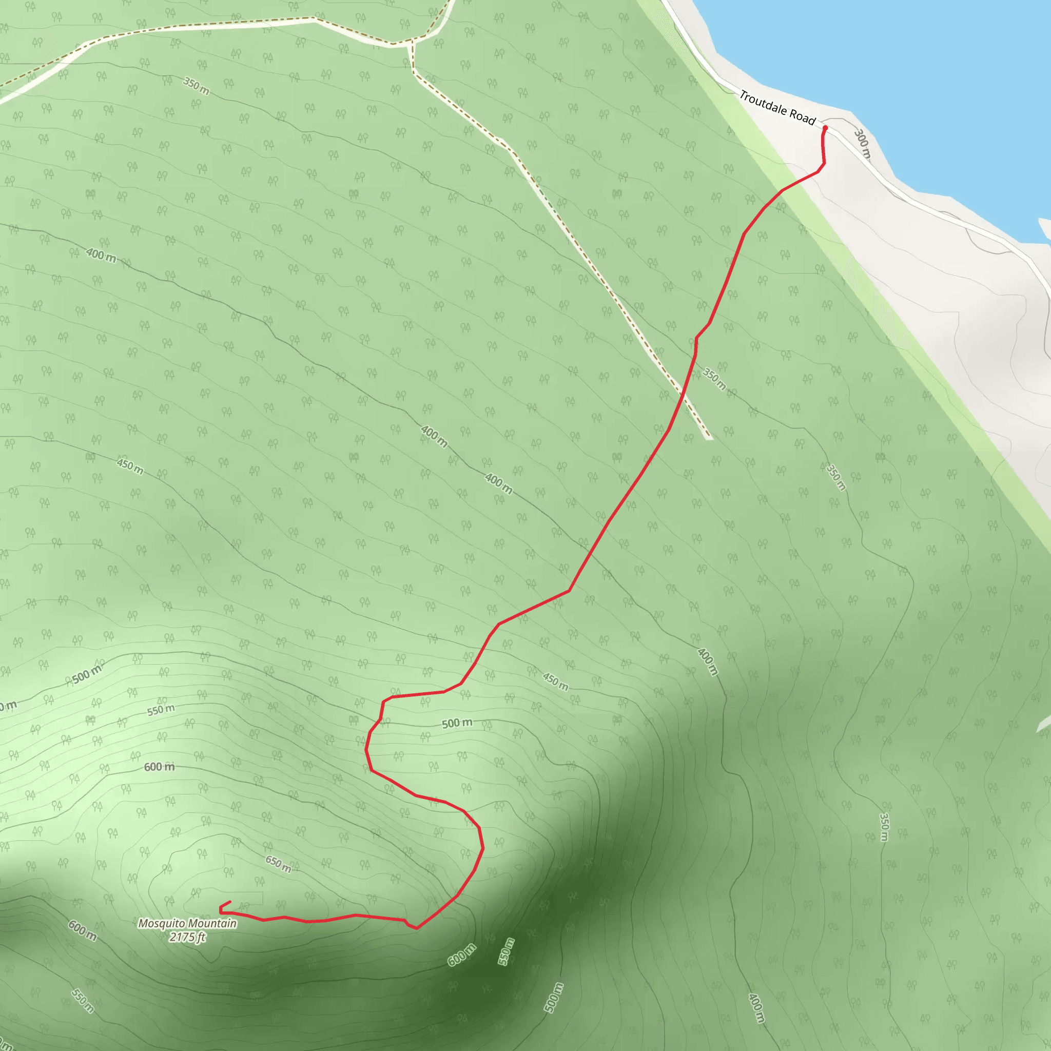 Mosquito Mountain from Troutdale Road mobile static map