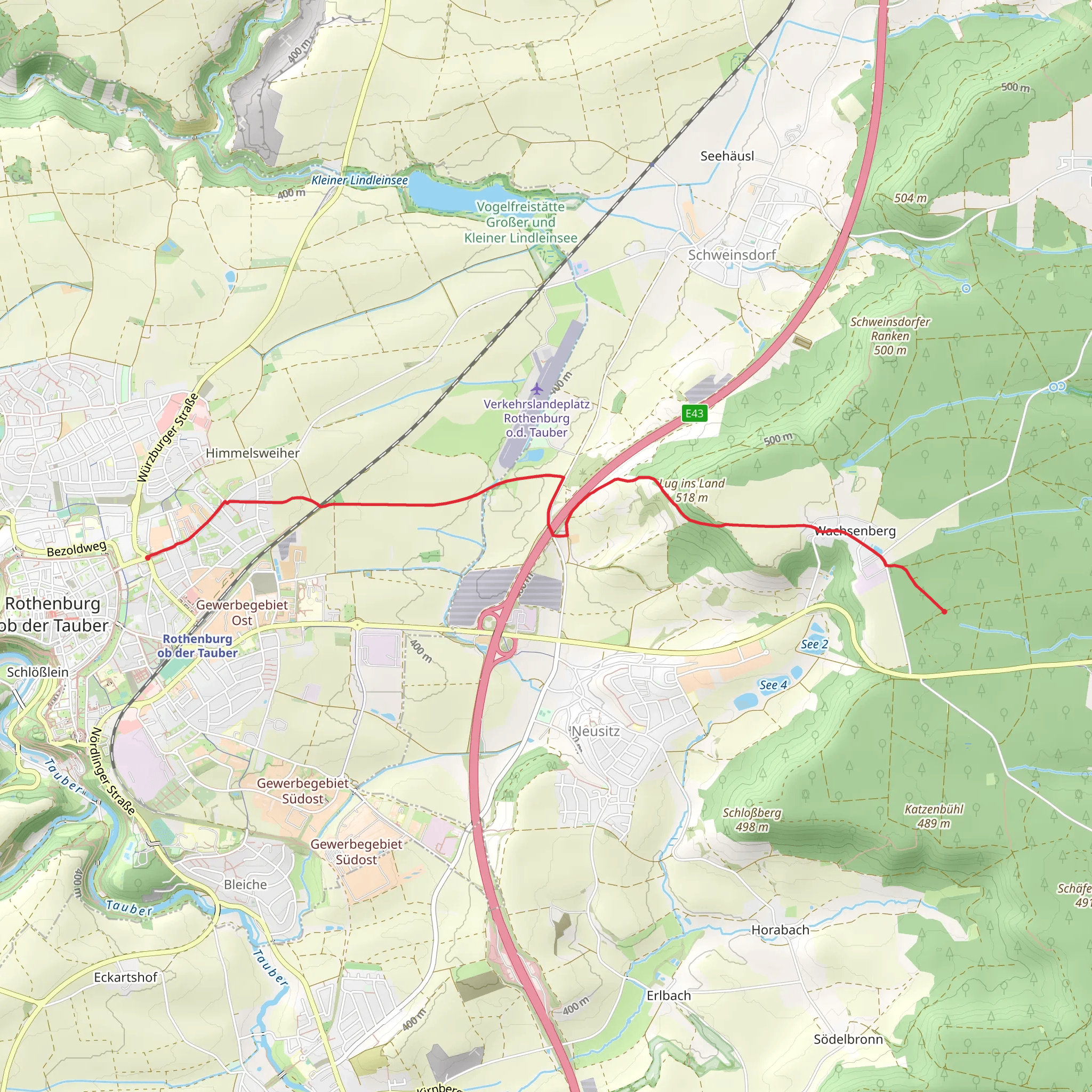 Galgentor to Karrachwald via Roter Flieger mobile static map