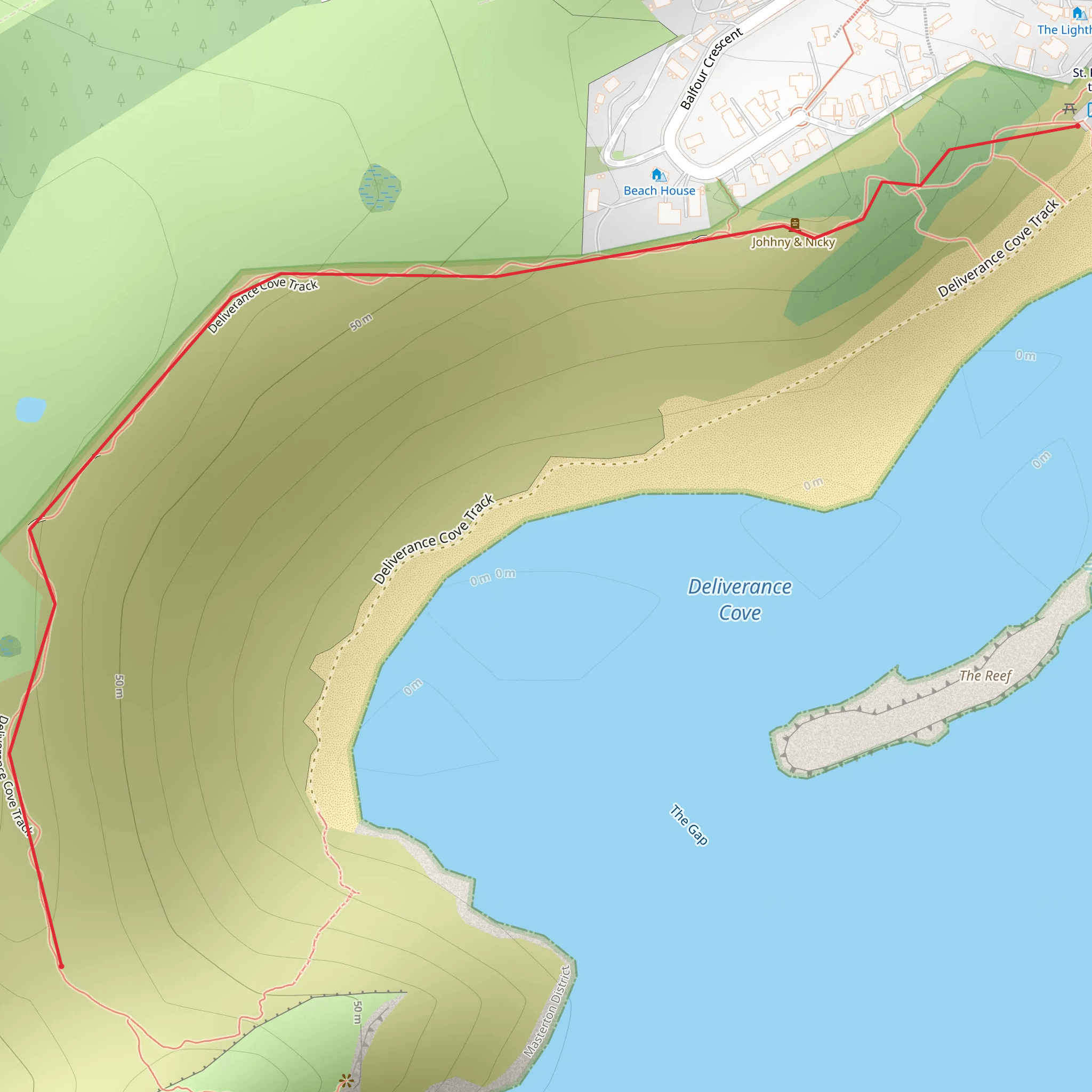 Deliverance Cove Track mobile static map