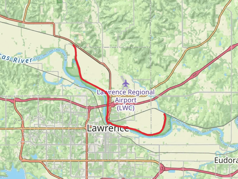 Lawrence Levee Trail from Oak Street