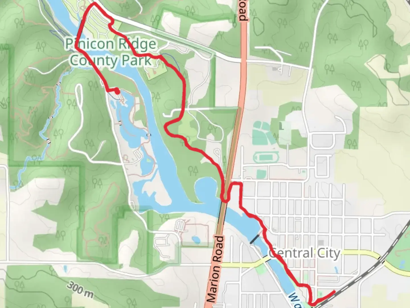 An image depicting the trail Central City Trail and its surrounding area.