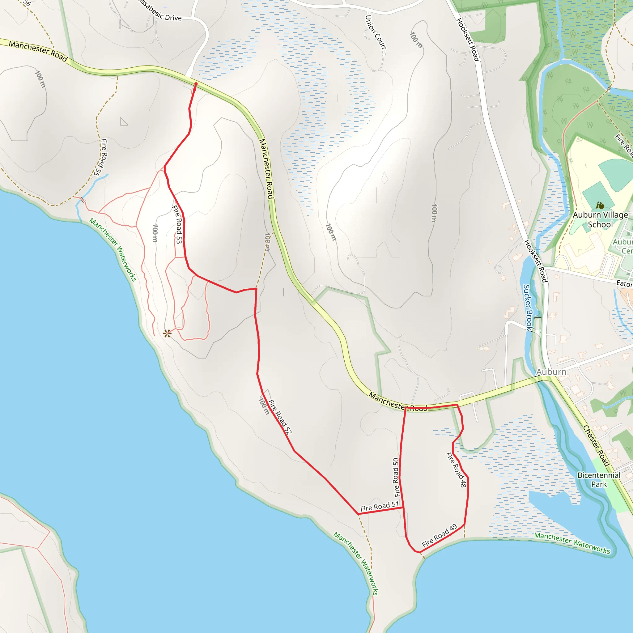 Sucker Brook via Fire Road 53 mobile static map