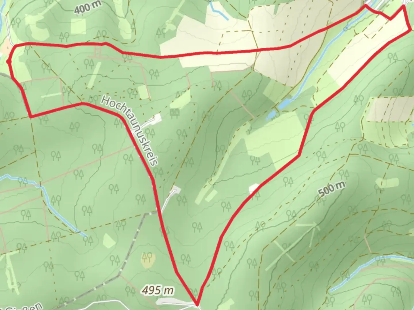An image depicting the trail Eichenblatt Loop and its surrounding area.