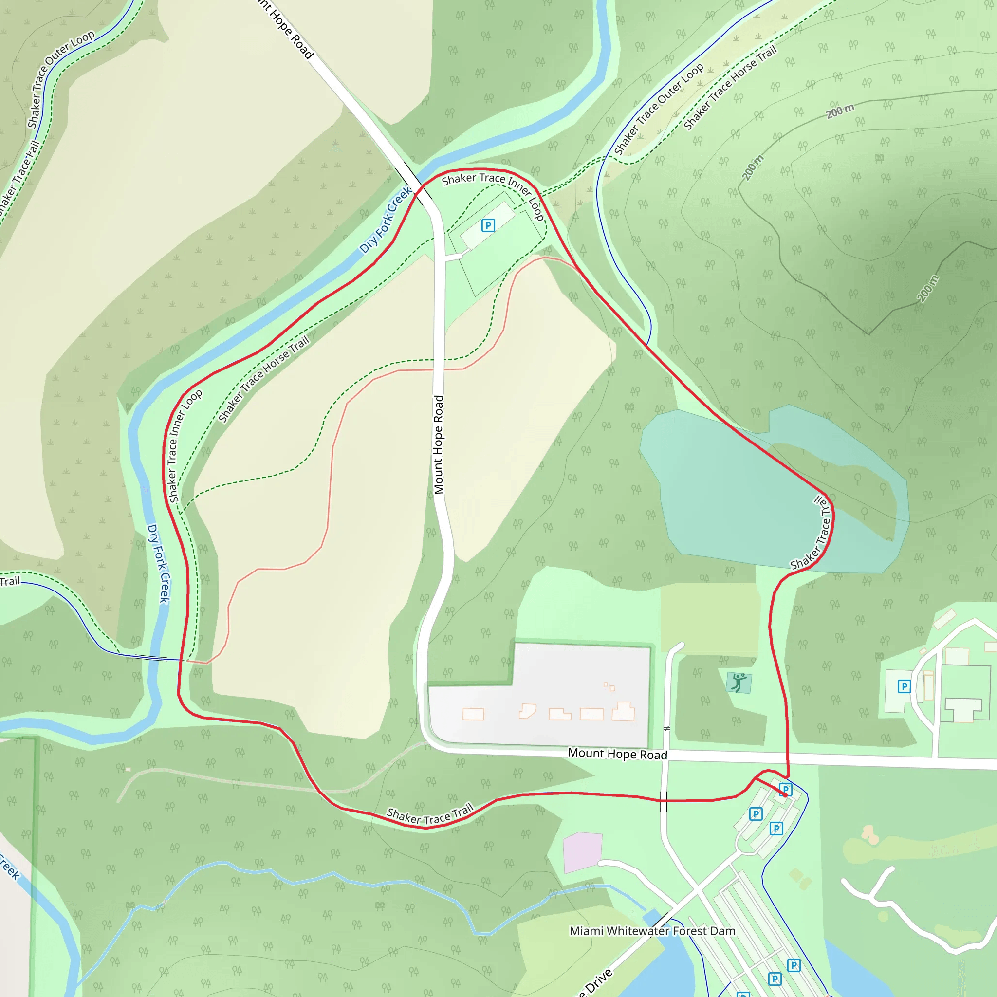 Shaker Trace Loop Trail mobile static map