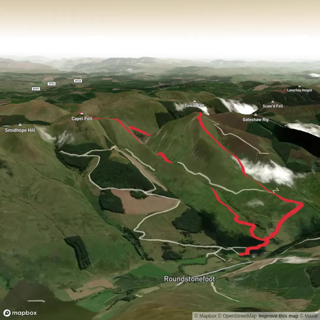 An image depicting the trail Croft Head, Capel Fell and Selcoth Burn Loop and its surrounding area.
