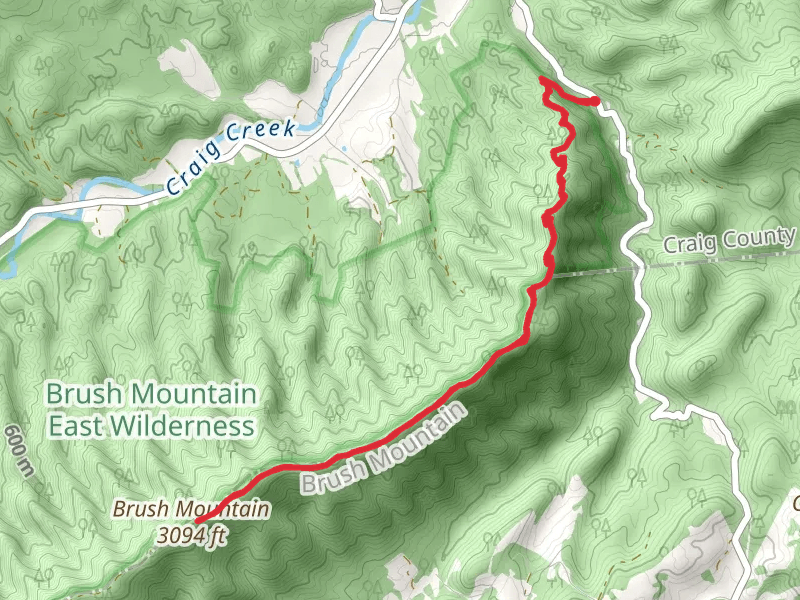 Brush Mountain via Appalachian Trail from State Route 620