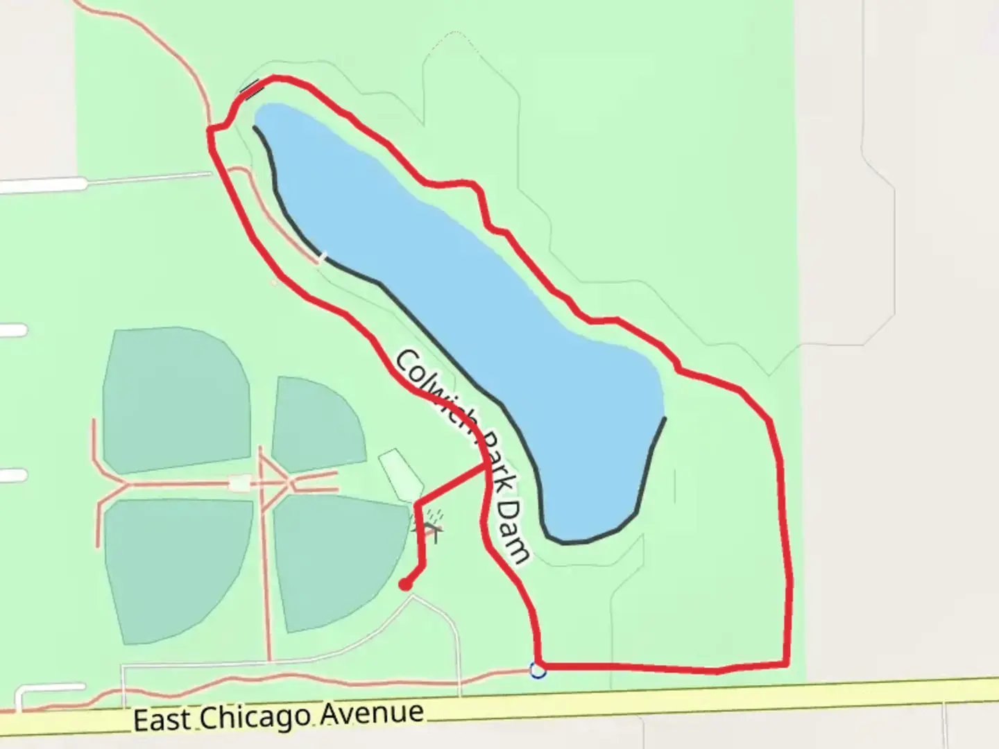 An image depicting the trail East Chicago Avenue Loop and its surrounding area.