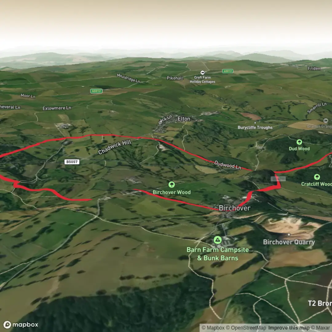 An image depicting the trail Winster Walk #5 and its surrounding area.
