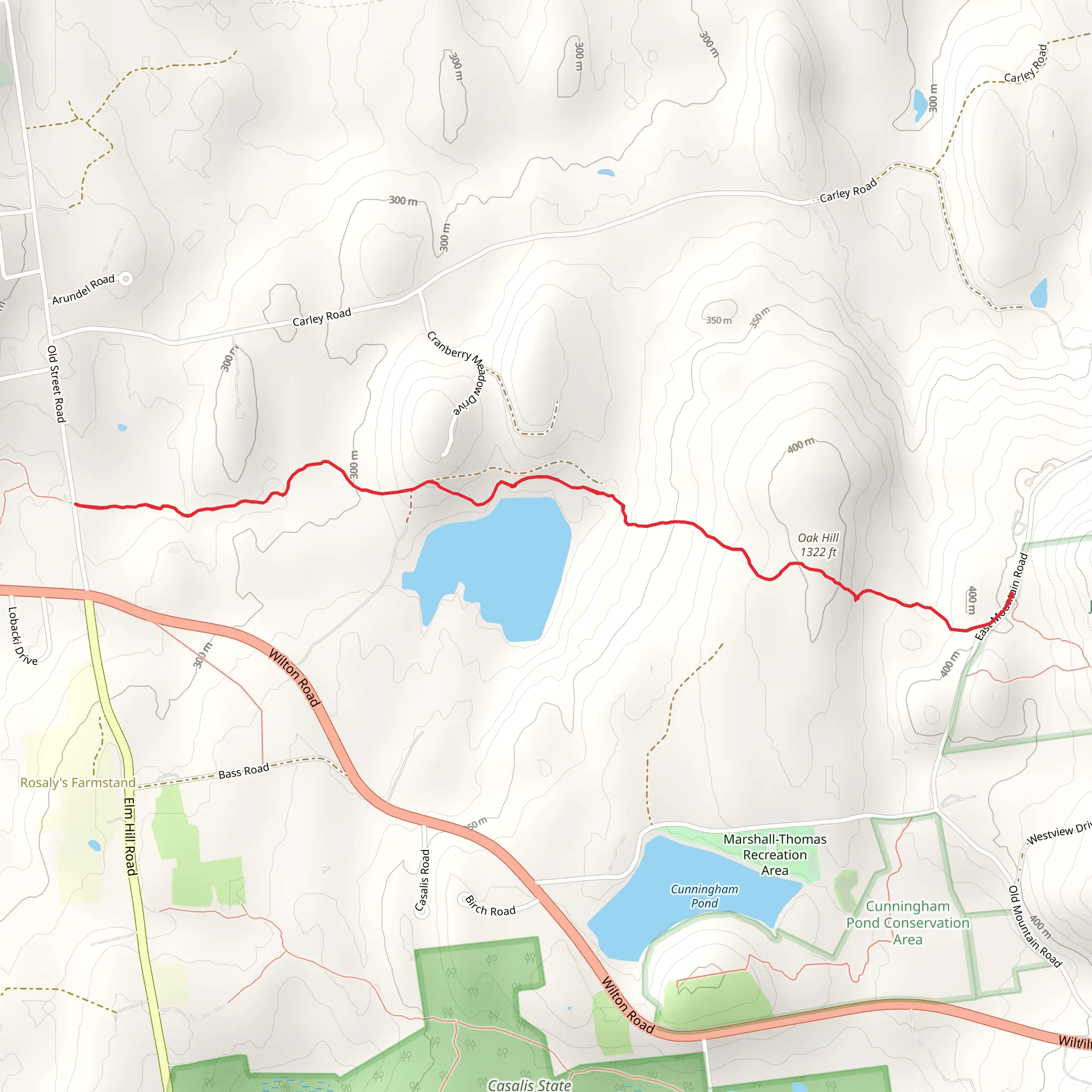 Oak Hill - Cranberry Meadow Pond Trail mobile static map