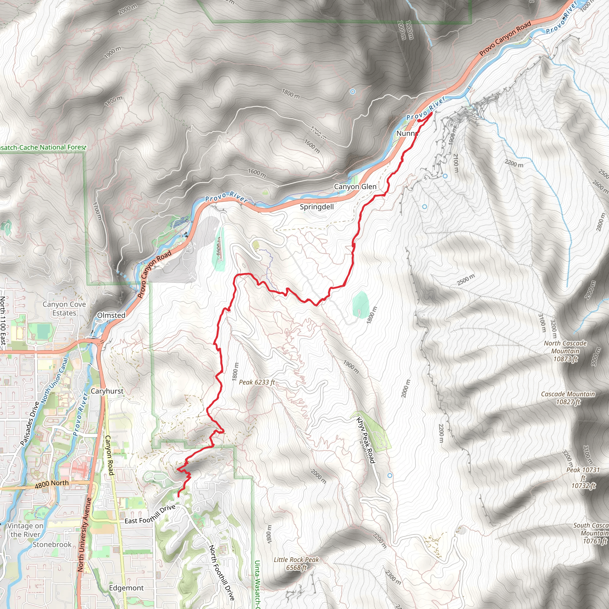 Bonneville Shoreline Trail Out and Back mobile static map