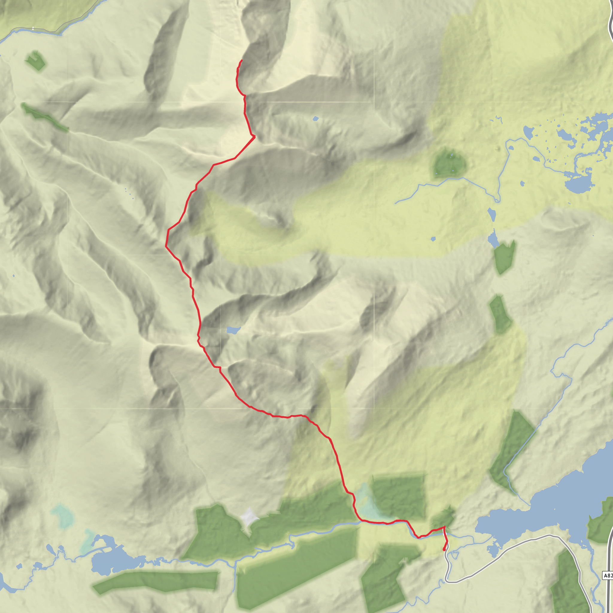 Stob Shabhar, Clach Leathad and Creise mobile static map