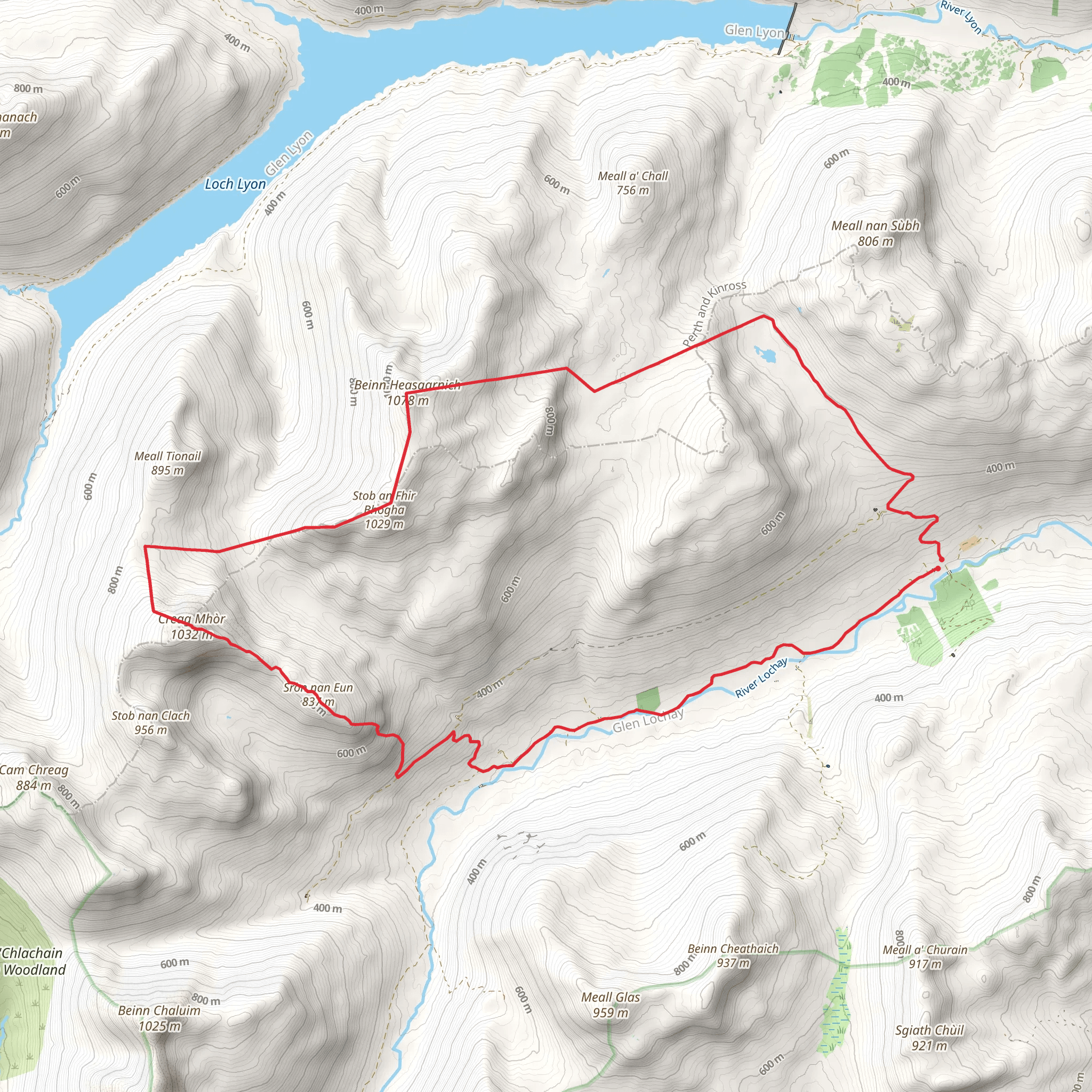 Cream Mhor / Beinn Heasgarnich mobile static map