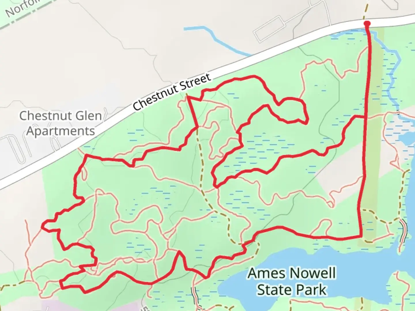 An image depicting the trail Tobys Ridge Loop and its surrounding area.