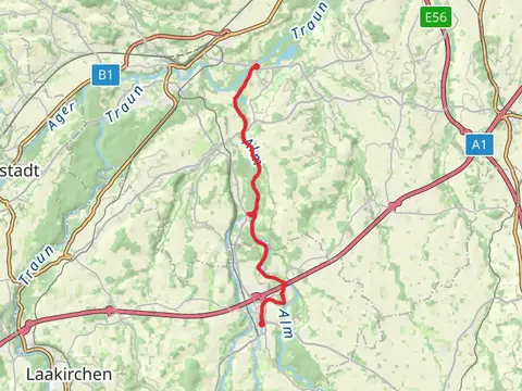 Walk along River Alm from Bad Wimsbach-Neydharting