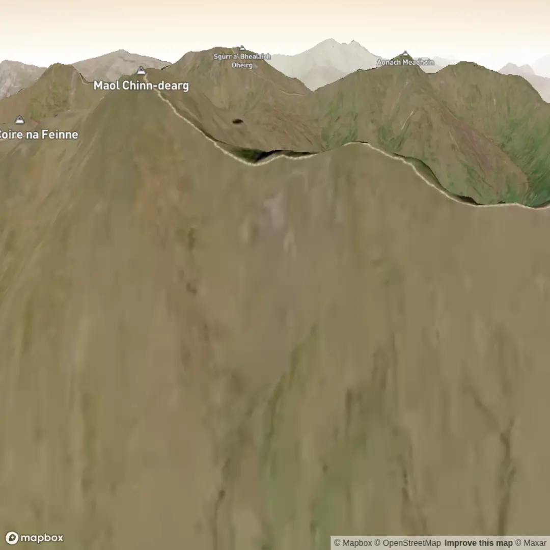 An image depicting the trail Sgurr Coire na Feinne and its surrounding area.