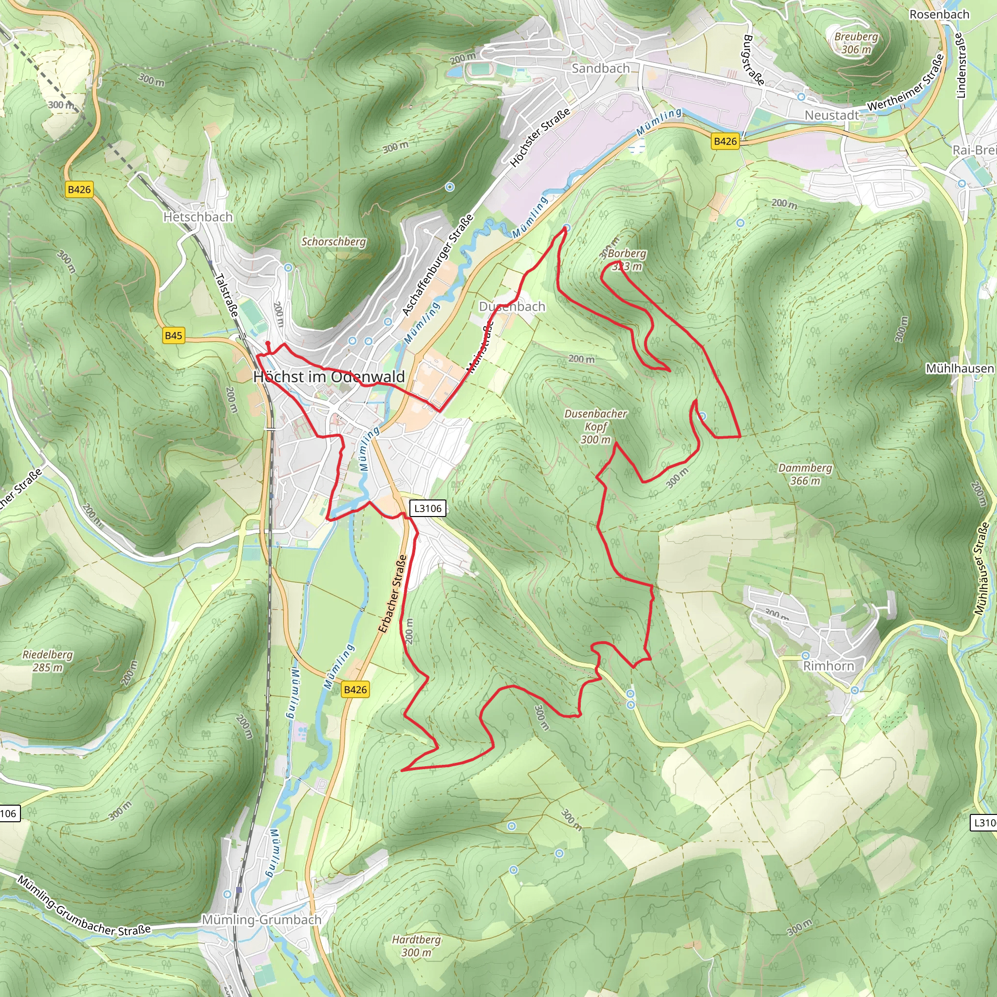 Hoechst and Dusenbacher Kopf Loop mobile static map