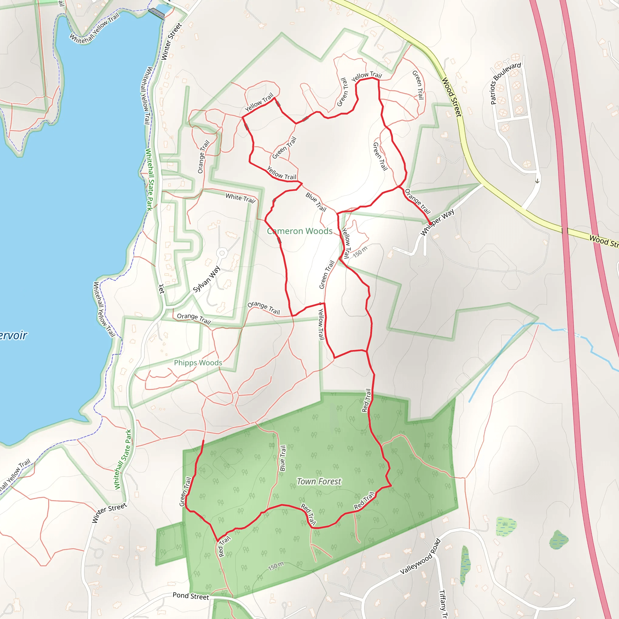 Yellow Trail Loop - Town Forest mobile static map