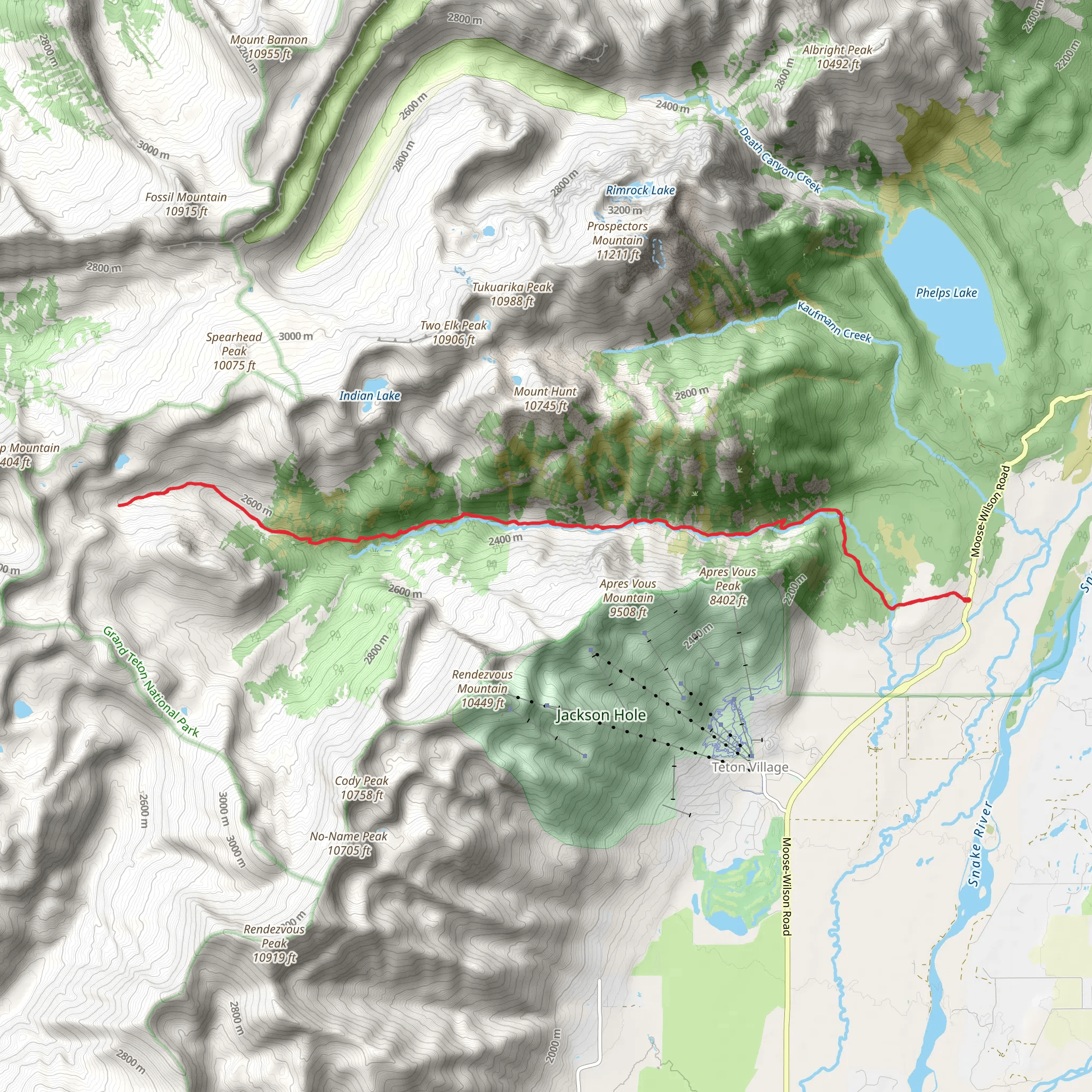Granite Canyon Trail mobile static map