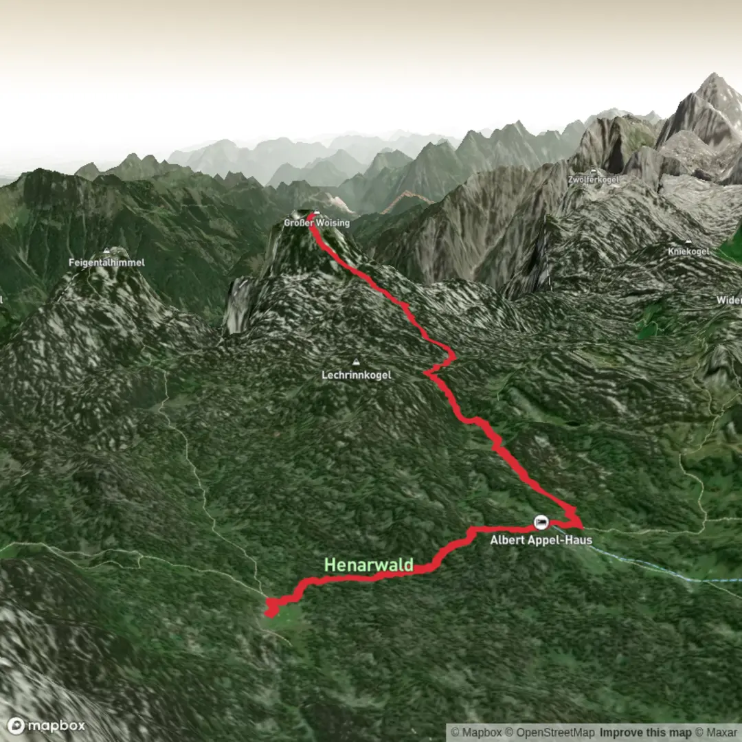 An image depicting the trail Woising and its surrounding area.