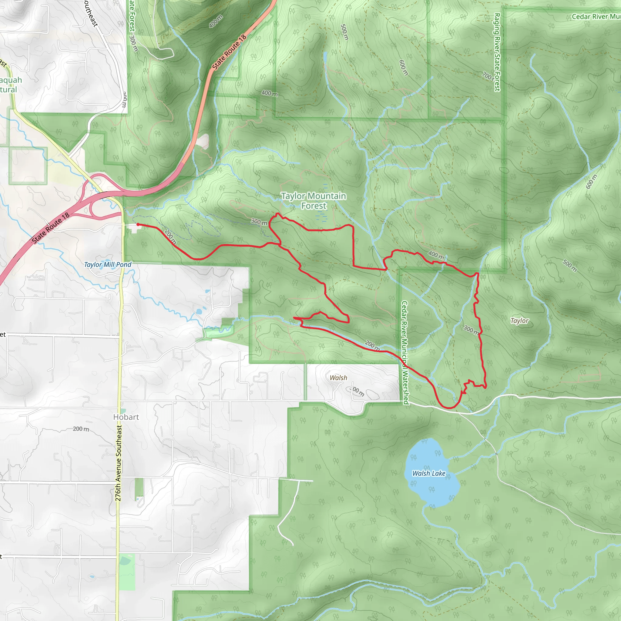 Southeast 188th Street, Elk Range and Carey Creek Loop Trail mobile static map