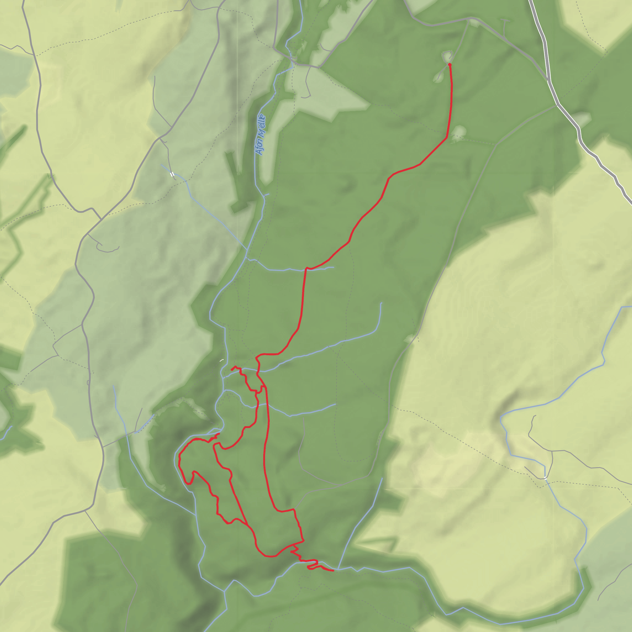 Sgŵd Clun-Gwyn, Sgŵd Isaf Clun-Gwyn, Sgŵd-y-Pannwr and Sgŵd-yr-Eira on the River Mellte mobile static map