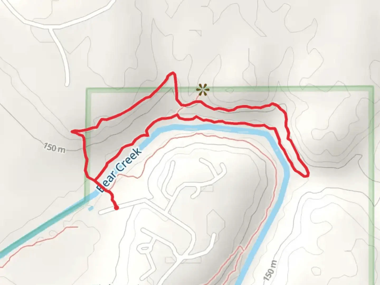 An image depicting the trail Outcroppings Loop Trail and its surrounding area.