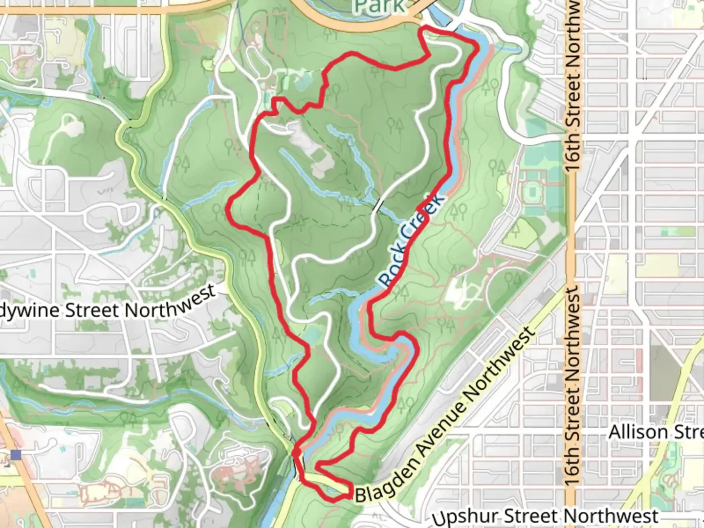 An image depicting the trail Western Ridge, Rapids Bridge and Valley Loop Trail and its surrounding area.
